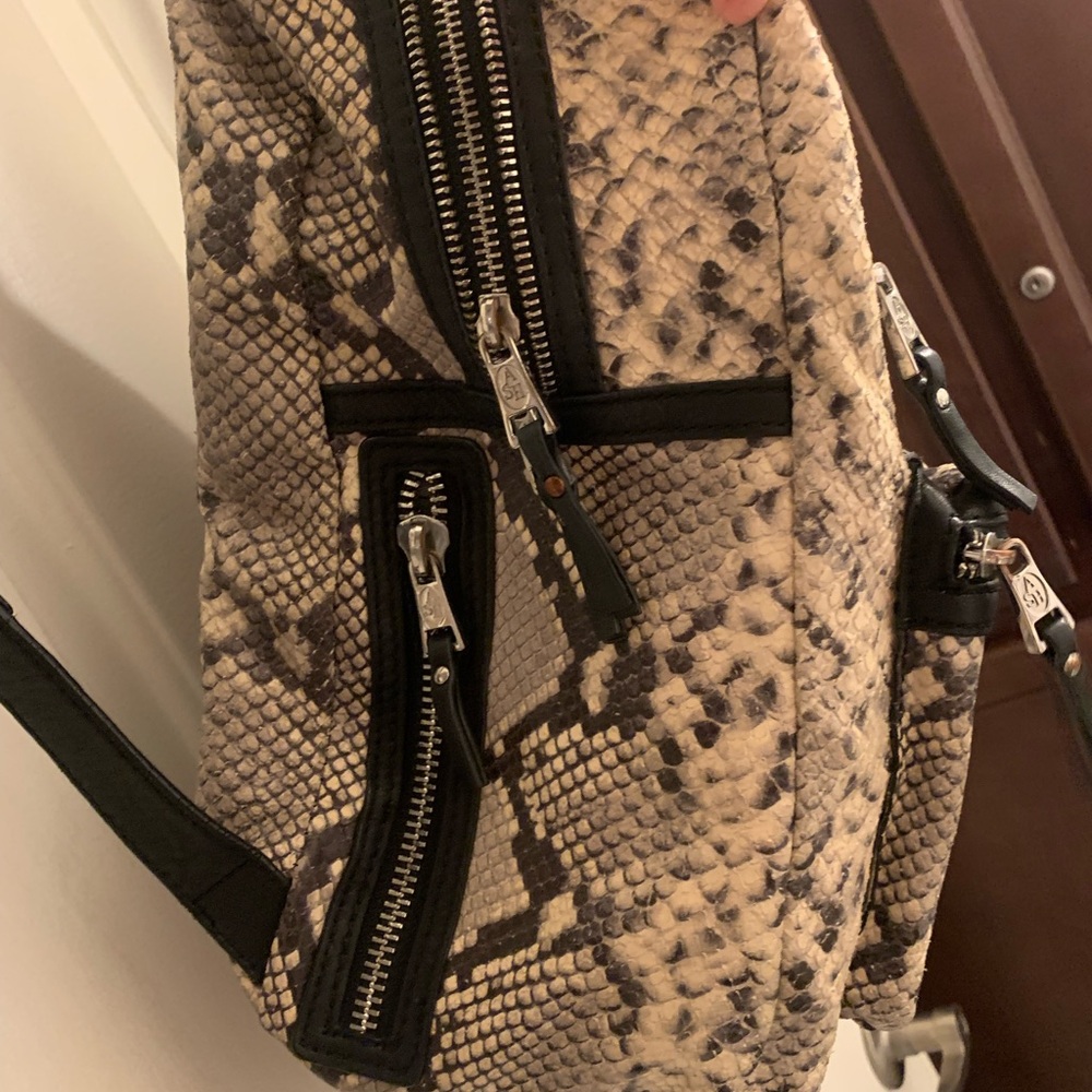 Ash Black and Cream Python Snake Print Backpack - image 4